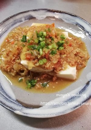 鶏そぼろのリメイク☆豆腐のあんかけ-レシピのメイン写真