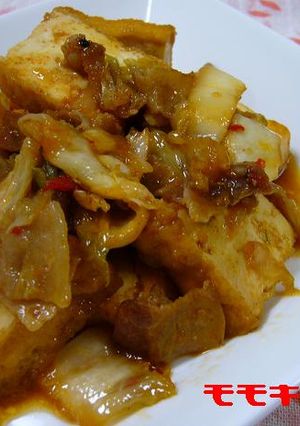 ご飯がススム☆厚揚げと豚肉のキムチ炒め-レシピのメイン写真