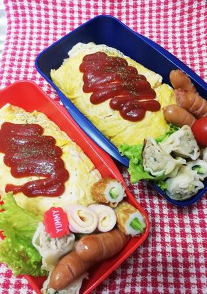 野球少年&パパ弁当♡オムライス11/2-レシピのメイン写真