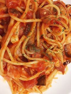 ナスときのこの濃厚トマトパスタ-レシピのメイン写真