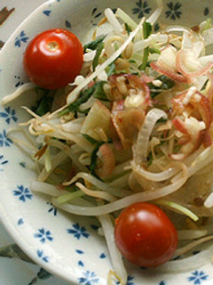 モヤシと水菜の超簡単ホットサラダ-レシピのメイン写真