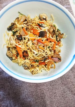 ※冷蔵庫の野菜でそうめん炒め※-レシピのメイン写真