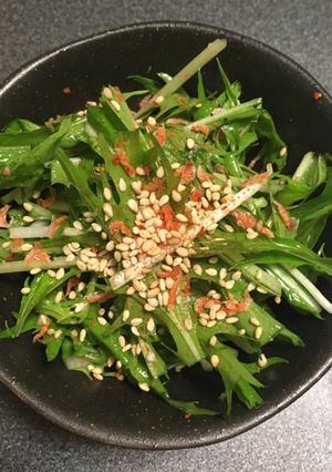 水菜復活させた後ごま油であえたやーつ-レシピのメイン写真