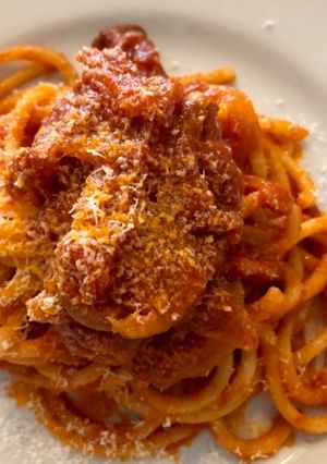 こだわりトマトパスタ☆アマトリチャーナ-レシピのメイン写真