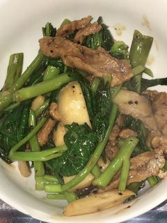 空芯菜とエリンギの黒胡椒マー油炒め-レシピのメイン写真