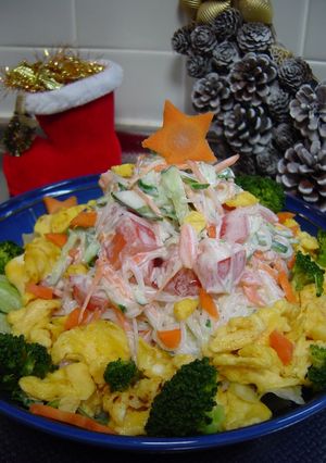 クリスマスにマヨ春雨サラダ☆ツリー仕立て-レシピのメイン写真