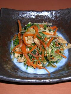 水菜とニンジンのごま炒め-レシピのメイン写真