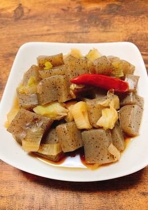こんにゃくとねぎのレンチン煮-レシピのメイン写真