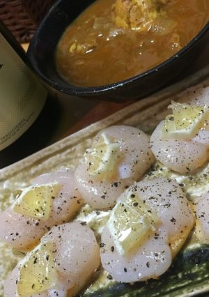 ホタテと柿のカルパッチョ-レシピのメイン写真