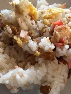 納豆とカニツナのご飯-レシピのメイン写真