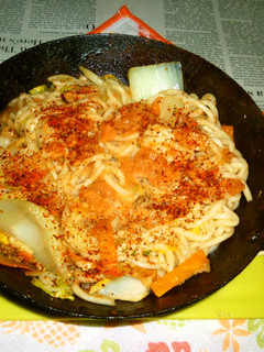 辛子明太子載せ野菜MIXの焼きうどん-レシピのメイン写真