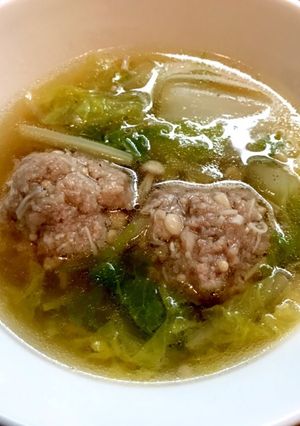 白菜と豚ひき肉の肉団子スープ-レシピのメイン写真
