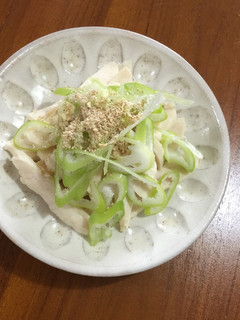 ☆簡単チキンサラダ、白ネギがけ-レシピのメイン写真