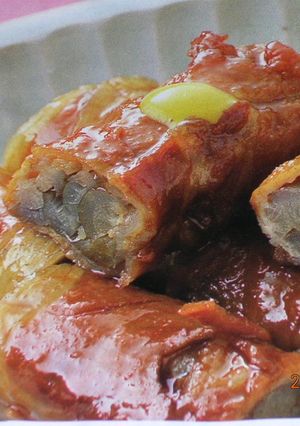 ゆでごぼうの豚肉巻き煮-レシピのメイン写真
