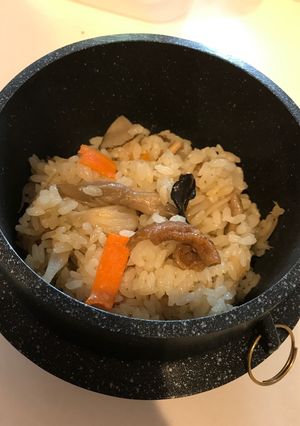 釜飯一合　固形燃料で　メモ-レシピのメイン写真