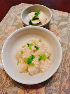 かぶの鶏そぼろ煮とお漬物-レシピのメイン写真