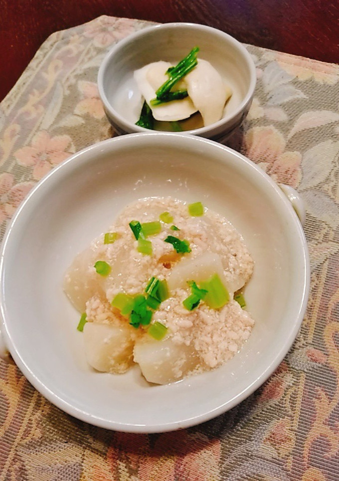 かぶの鶏そぼろ煮とお漬物-レシピのメイン写真