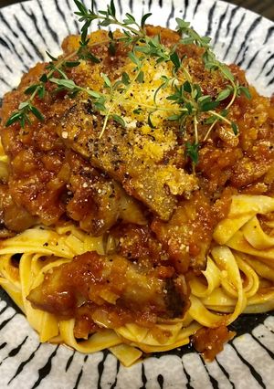 林檎とベーコンのトマトパスタ-レシピのメイン写真