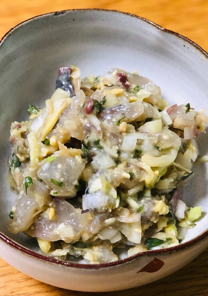 切って混ぜるだけ！鯵のなめろう-レシピのメイン写真