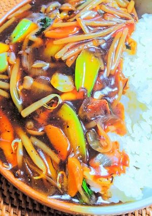 もやしとチンゲン菜の中華餡かけ丼-レシピのメイン写真