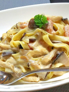 タップリきのことベーコンのクリームパスタ-レシピのメイン写真