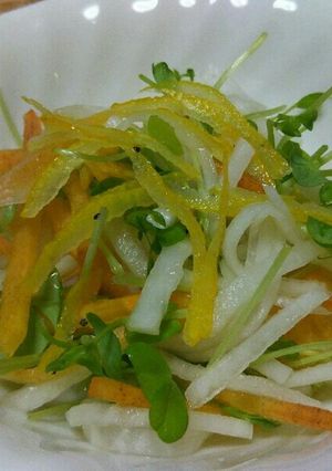柚子茶ドレッシングで柿サラダ！-レシピのメイン写真