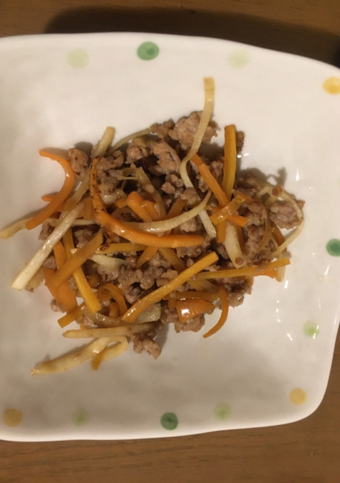 ひき肉大根の皮炒め-レシピのメイン写真