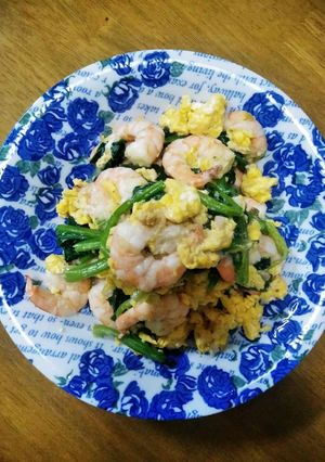 梨湖の簡単!えび卵ほうれん草-レシピのメイン写真