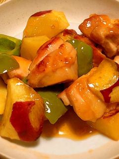さつまいもと鶏肉の甘酢炒め-レシピのメイン写真