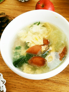 朝食に✿青梗菜とウィンナーの中華風スープ-レシピのメイン写真