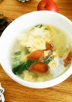 朝食に✿青梗菜とウィンナーの中華風スープ-レシピのメイン写真