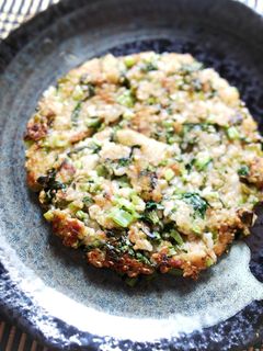 小松菜とツナと玄米ご飯のお焼き風-レシピのメイン写真