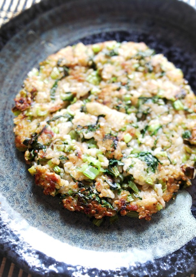 小松菜とツナと玄米ご飯のお焼き風-レシピのメイン写真