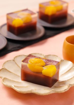 おもてなしに♪キラキラ二層の栗ようかん-レシピのメイン写真