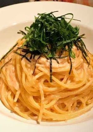 たらこ、イカ、大葉のクリームパスタ-レシピのメイン写真