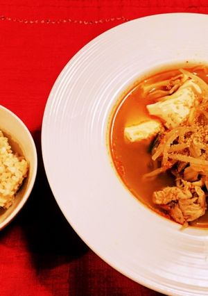 【妊婦飯、糖質オフ】純豆腐チゲ-レシピのメイン写真