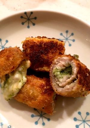 バジルチーズ巻きパン粉焼き-レシピのメイン写真