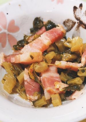 大根っ葉とベーコンの煮物-レシピのメイン写真