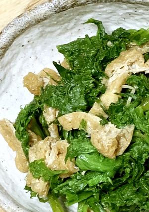 わさび菜／からし菜と油揚げのさっと煮-レシピのメイン写真