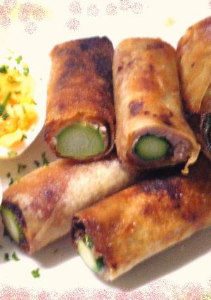 くるくる◎まるごとアスパラ春巻き-レシピのメイン写真