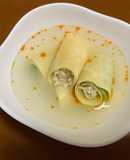 簡単朝ごはん！豆腐皮で食べる中華スープ