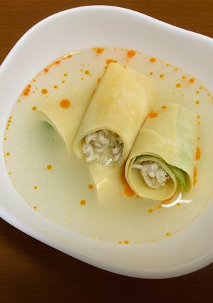 簡単朝ごはん!豆腐皮で食べる中華スープ-レシピのメイン写真