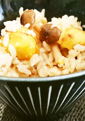 栗ときのこの炊き込みご飯-レシピのメイン写真