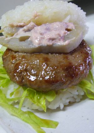 ライスバーガー【照りつくね×梅マヨ】-レシピのメイン写真