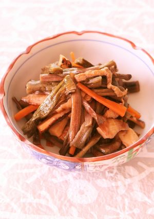 ずいき(芋がら)の炒め煮-レシピのメイン写真