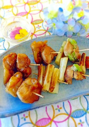 爪楊枝でミニ焼き鳥☆ねぎ塩&タレ-レシピのメイン写真