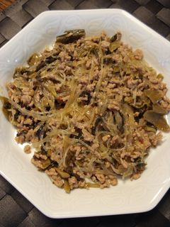 辛子高菜とひき肉の炒め物-レシピのメイン写真