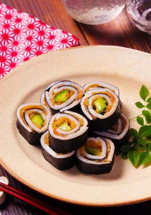 かまぼこで♪紅白明太海苔巻き☆-レシピのメイン写真
