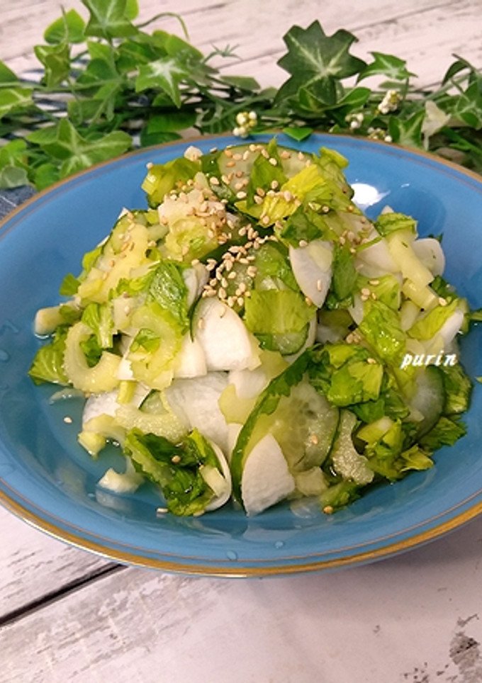 きゅうりとかぶとセロリの無塩酢の物-レシピのメイン写真