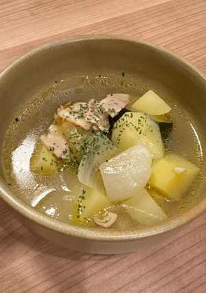 【ワンパン】ゴロゴロ野菜のコンソメスープ-レシピのメイン写真